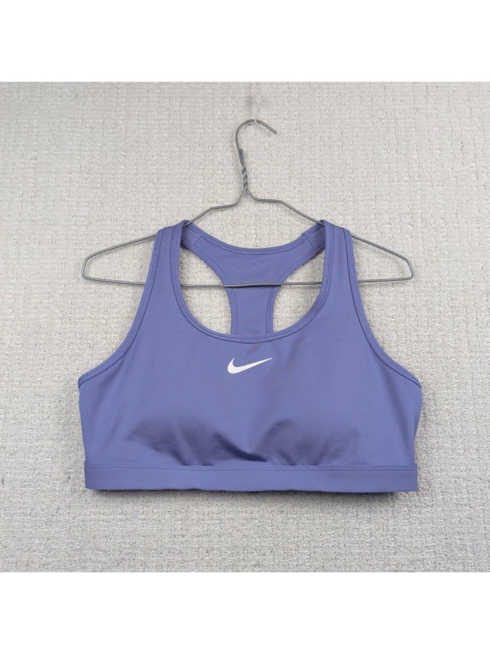 Nike Dri-Fit Center Swoosh Women's Purple Sports Bra Size L Padded Yoga Running